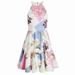Ted Baker Ketrina Halter Neck Skater Dress - Size 3 (M-L)